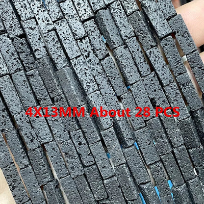 Natürliche Stein Schwarz Vulkanischen Lava Zylinder Räder Quadrat Runde Form Spacer Perlen Für Schmuck Machen Diy Armband Zubehör