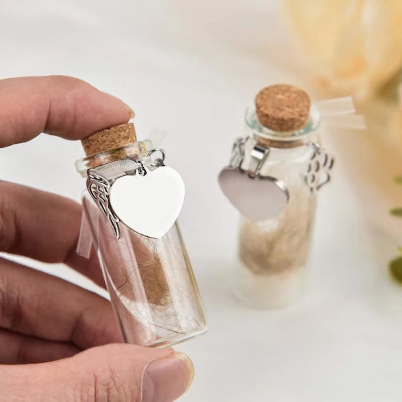 ieniaCC55 SigurPet Gedenkflasche für Haustiere, Haare, Hunde, Katzen, Fell, Andenken, Flaschenaufbewahrung mit 3 silbernen Accessoires, Gedenkurnenbehälter für Haustiere