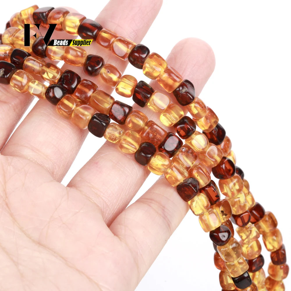 Naturstein Bernstein Runde unregelmäßige Rondelle Edelstein lose Perlen facettierte lose Perlen für Schmuckherstellung DIY Armband handgefertigt