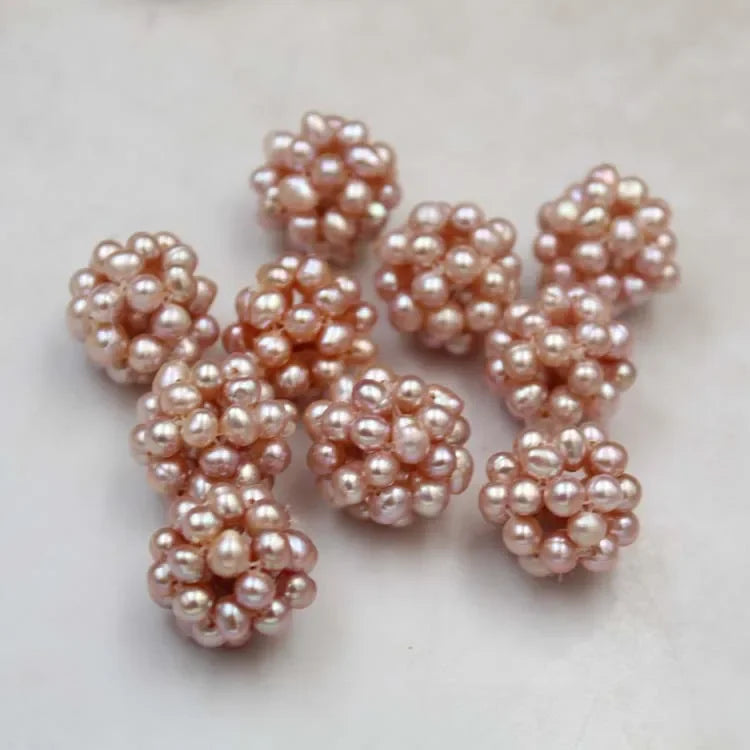 12mm 16mm Blumenkugel Perlen Handgeflochtener Schmuck DIY für Halskette Ohrringe Barock Elegante natürliche Süßwasserperlen