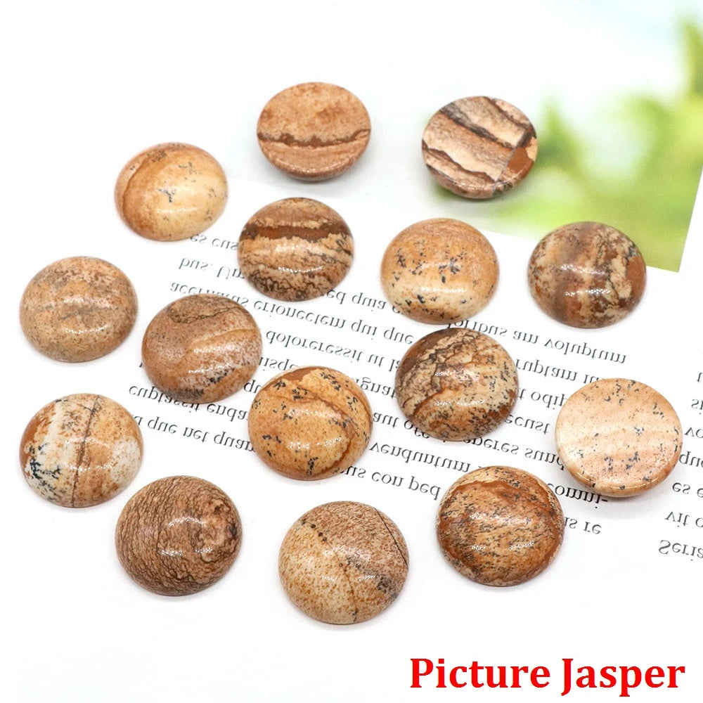 5 teile/los Natürliche Stein Cabochon Spacer 6 8 10 12 14 16 18 20 25mm Runde Cabochons Cameo für DIY Schmuck Zubehör