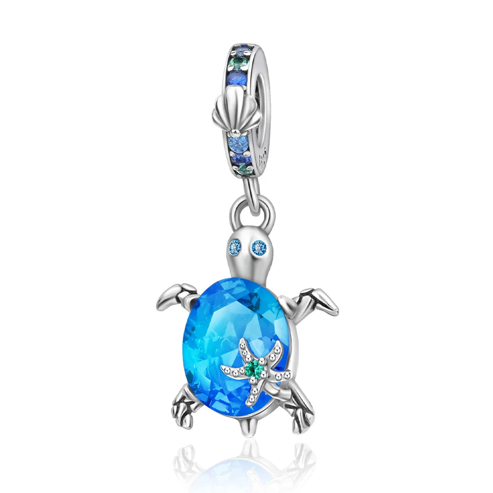 Blaue Serie 925 Sterling Silber Globus Schneeflocke Tanzschuhe Krone Charm Passend für DIY Armband Halskette Elegante Partygeschenke