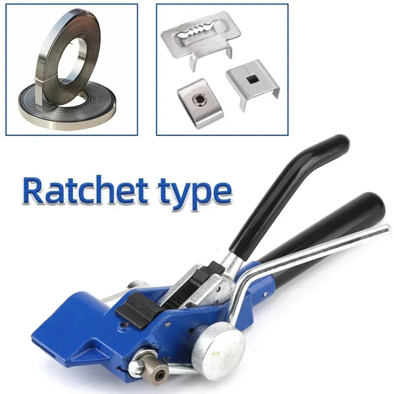 Ratschen-Kabelbinder aus Edelstahl, Kabelbinder, Zange für Breite 4,6–25 mm, Dicke 0,25–1,2 mm, Befestigungsband, Schneidwerkzeug