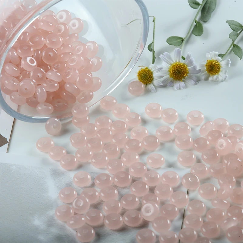 50/100 stücke 3x6mm Neue Glas Seed Bead Abacus Form Spacer Lose Perlen für DIY Schmuck Machen armband Halskette Charms Zubehör