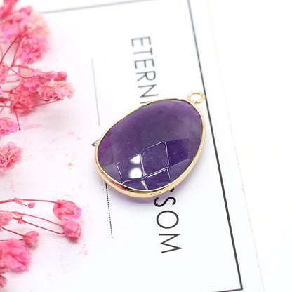 Natürliche Amethysten Anhänger Charms Natürliche Lila Quarz Kristall Stecker Für Heilung Pendel Schmuck Ohrring Halskette Herstellung