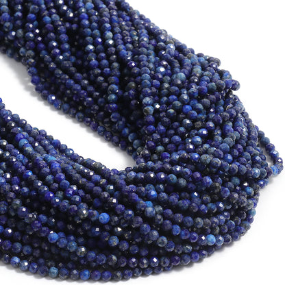 2 3 4 mm facettierte kleine Perlen, natürlicher Aquamarin, Lapislazuli, Turmalin, Amethyst-Steinperlen für Schmuckherstellung, Diy-Zubehör