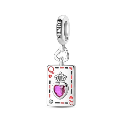 Geheimnisvoller Charm-Anhänger aus 925er-Sterlingsilber mit Hexen- und Tarotkarten-Spielkarten, passend für DIY-Armbänder, Halsketten, die als Glücksgeschenk wünscht