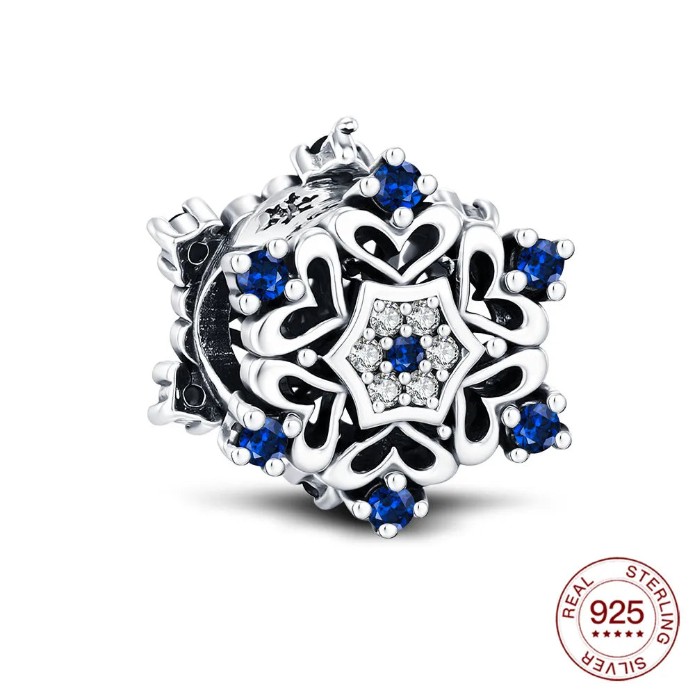925 Sterling Silber Charms Schneeflocke Anhänger Original Fit Armband Halskette Diy Für Weihnachten Frauen Mode Liebe Schmuck Geschenk
