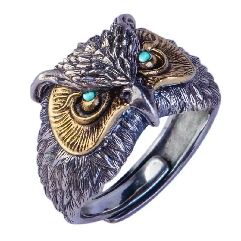 Retro Poseidon Kompass Ring versilbert Hexagramm Öffnung verstellbarer Ring Männer und Frauen Hip-Hop Trend Schmuck Geschenk