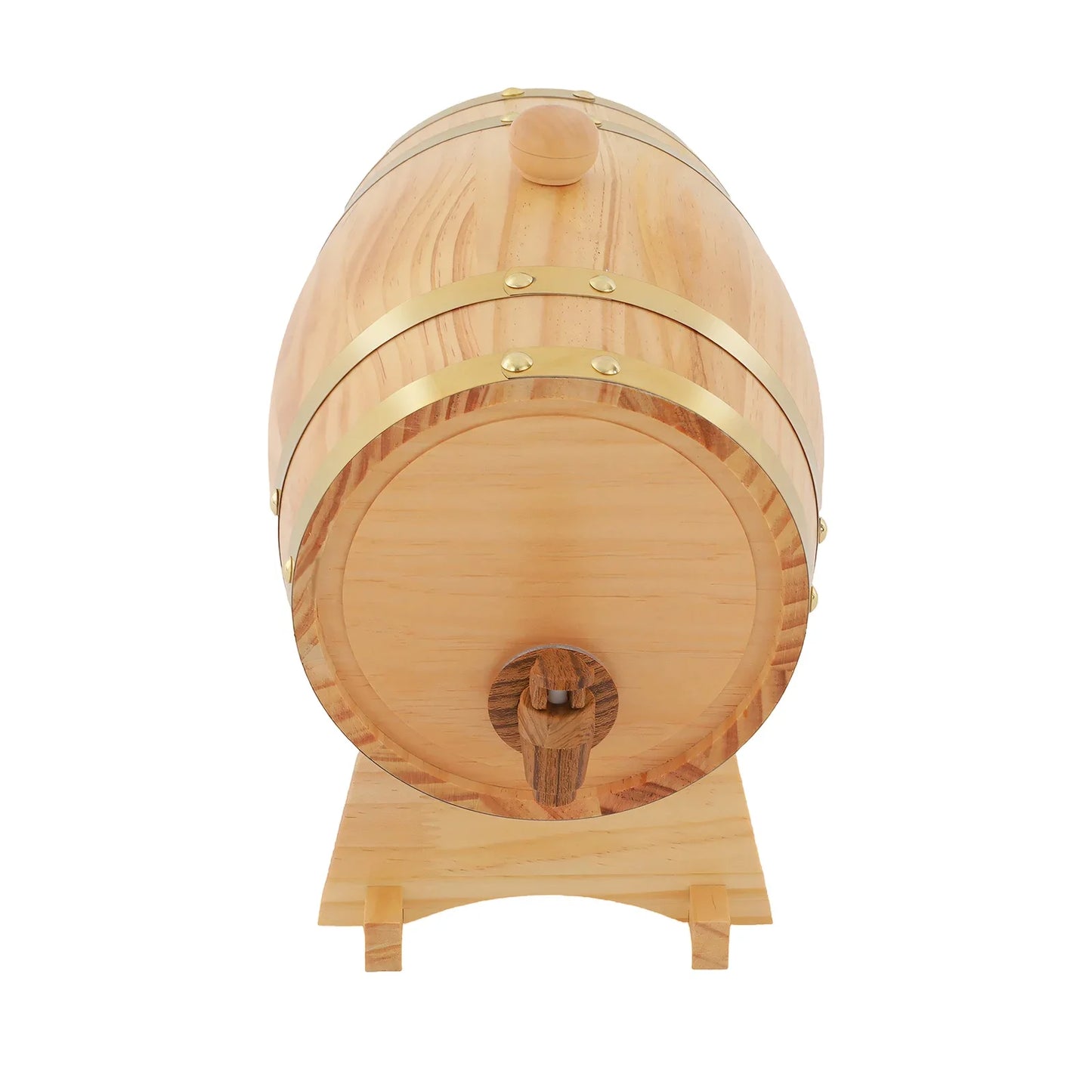 3L Weinfass aus Holz, Original Holzweinfass für Wein und Whisky mit Ständern und Zapfhahn, Ellipsenförmige Aufbewahrung für Apartments