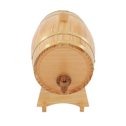 3L Weinfass aus Holz, Original Holzweinfass für Wein und Whisky mit Ständern und Zapfhahn, Ellipsenförmige Aufbewahrung für Apartments