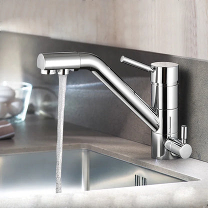 3-in-1-Wasserfilter für die Küche, Wasserhahn, Drei-Wege-System, Wasserkran, Waschbecken, Wasserhahn, drehbarer Drei-Wege-Einhebel-Wasserfilter