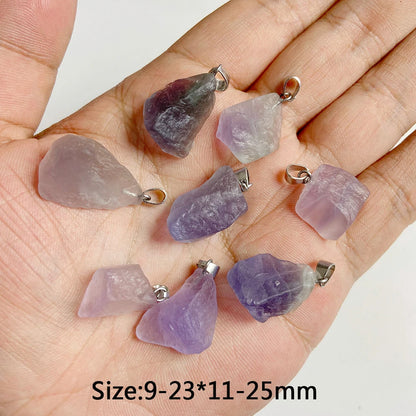 5 stücke Natürlichen Rauhen Stein Anhänger Unregelmäßige Form Healing Amethysten Labradorit Agat Quarz Anhänger Für DIY Handgemachte Halskette