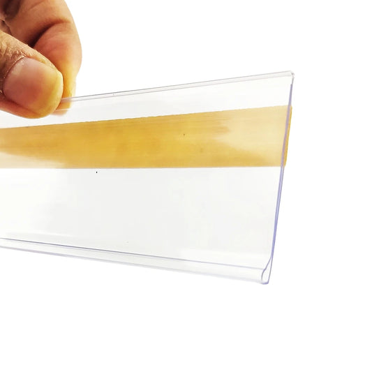H4cm Lange Kunststoff-PVC-Regal-Datenstreifen, Preiskartenhalter, Klebeband, Warenbeschriftungsschild, Etikettenanzeige, 1 Packung