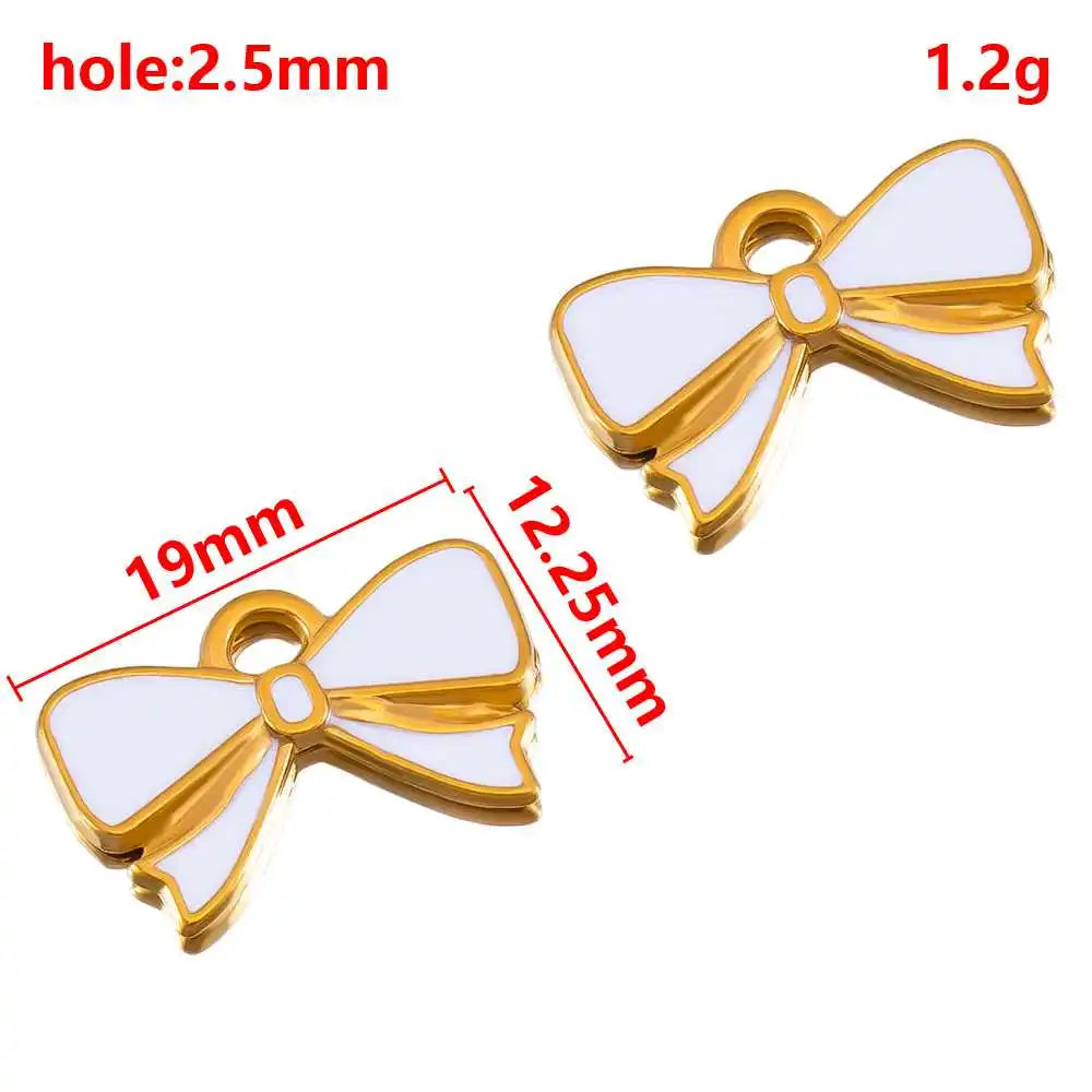 2 Stück 5 Stück Edelstahl Blume Schmetterling Liebe Herz Schleife Anhänger für DIY Halskette Ohrring Geschenk Schmuckherstellung Zubehör