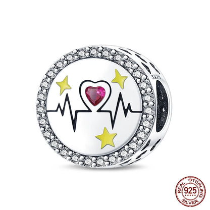 Charms aus 925er-Sterlingsilber, romantische Herz-Serie, Perlen, passend für Qikaola 925 Original-Armbänder, DIY-Schmuck zum Muttertag, Geschenke