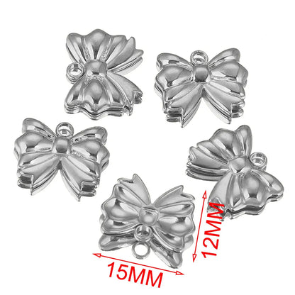 5 Stück Edelstahl Charms Bogen Charm vergoldet Charm DIY Ohrringe Armband Schmuckherstellung Materialien Handwerk Großhandel Bulk