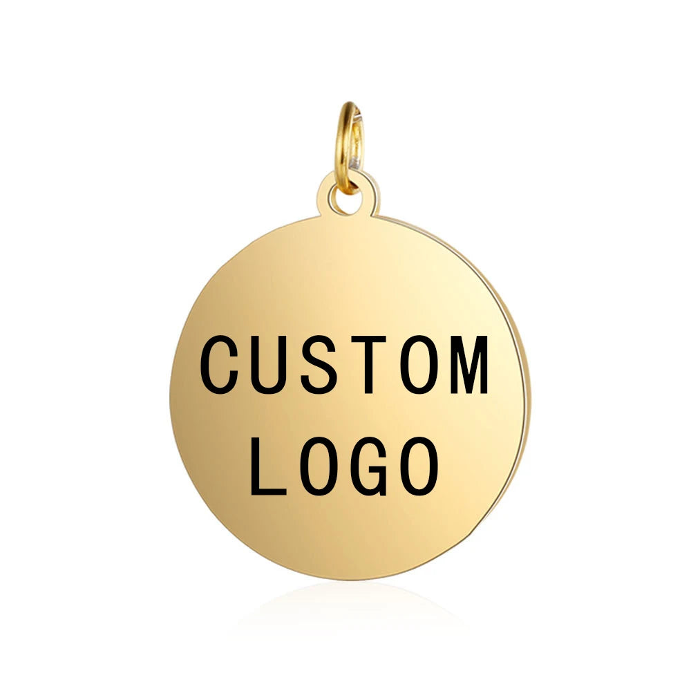 MaiLun 30 Stück lasergravierte Logo-Tags aus Edelstahl, Kreis-Tag, 6–25 mm, runder Charm, gravierbare Anhänger für die Schmuckherstellung