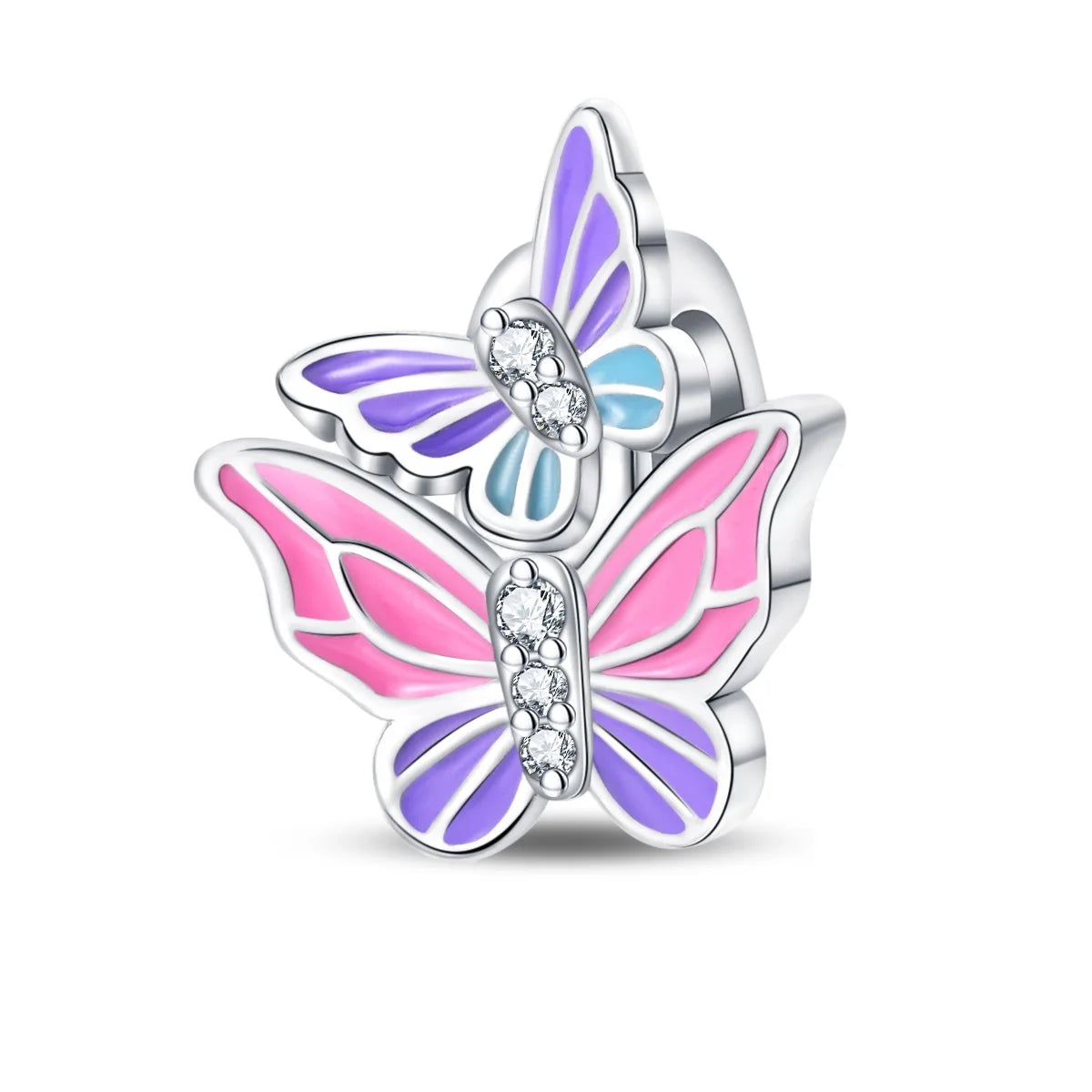 Glänzende Schmetterlingsanhänger aus 925er-Sterlingsilber mit flatternder Dunkelheit, passend für DIY-Armbänder, Halsketten, romantisches Geschenk, Paarung