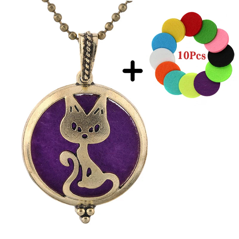 Beliebte Design Mode Aromatherapie Halskette Lotus Parfüm Medaillon Schmuck Ätherisches Öl Diffusor Anhänger Unisex Für Dropshipping