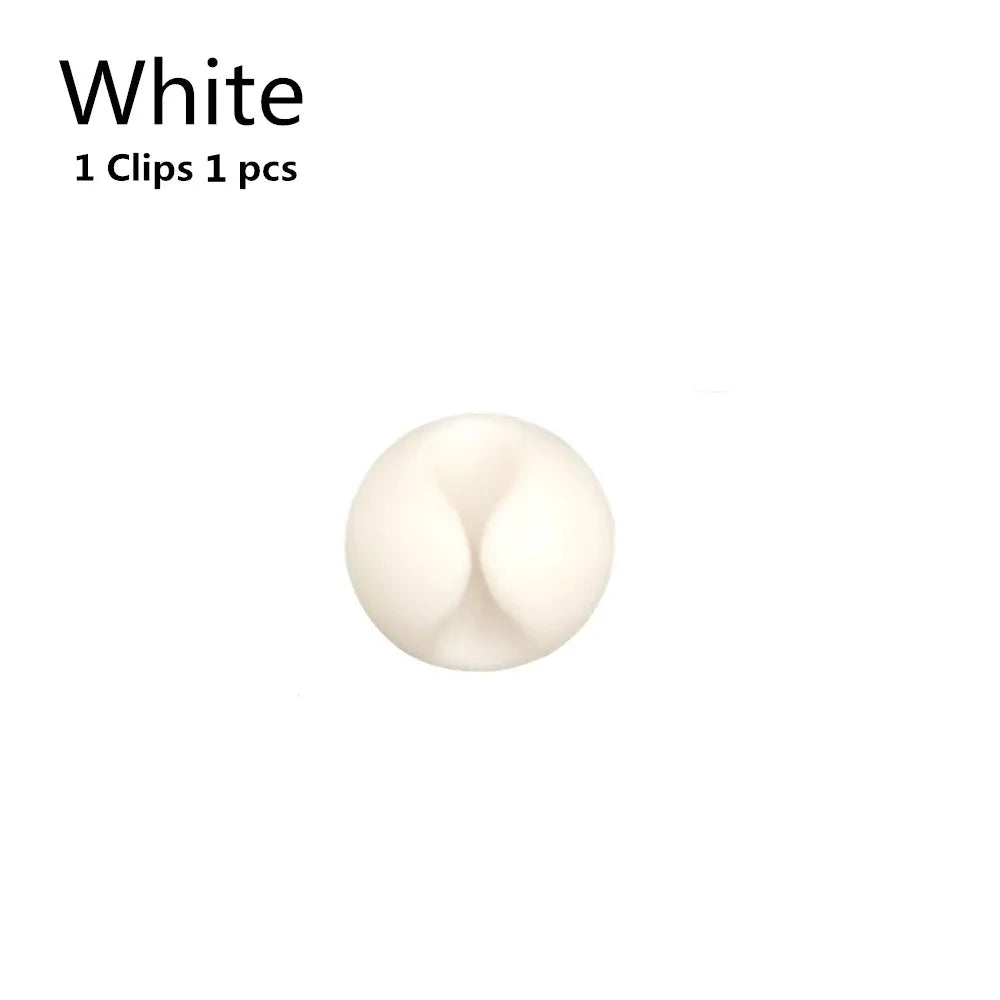 USB-Kabel-Clip-Organizer, runde Kabelclips, Schreibtisch-Ordnungssystem, selbstklebender Kabelhalter für Zuhause und Bürobedarf