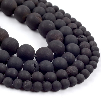 Natürliche Stein Perlen 6 8 10 12mm Schwarz Gold Farbe Linie Achate Runde Perlen Für Schmuck Machen DIY handgemachte Armband Halskette 15''