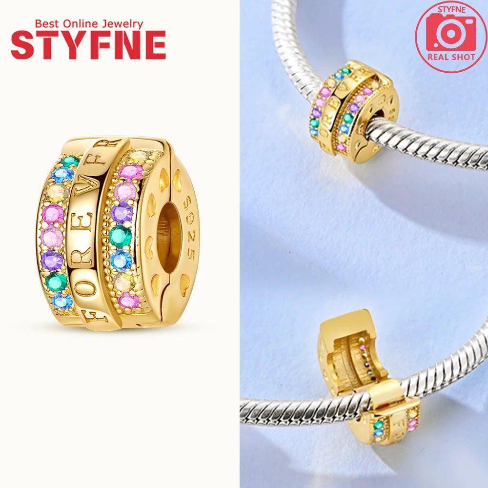Neues 925er Silber, teilbarer Sonnen- und Mond-Charm, Satr-Herz-Perle, passend für Original-Armbänder für Frauen, edle Schmuckherstellung, Geschenk