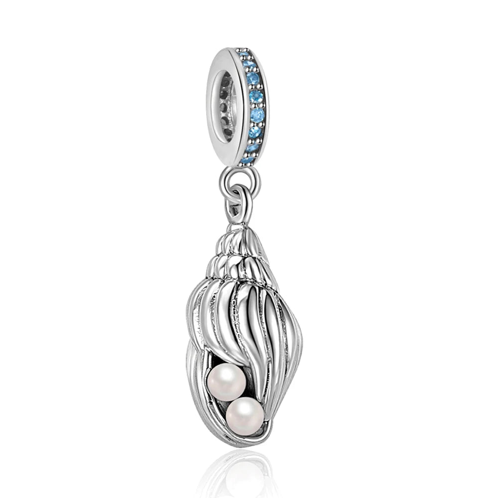 Ocean Series 925er Sterlingsilber, Wal, Schildkröte, kleiner Fisch, Qualle, Delfin, blauer Charm, passend für DIY-Armband, Halskette, Party-Schmuck