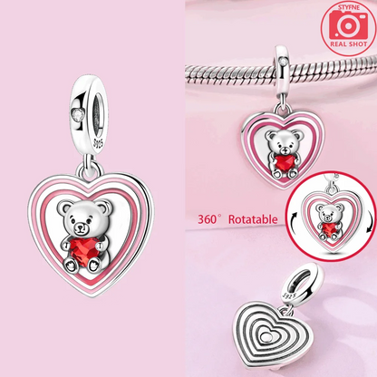 Sterling Silber 925, Fantasie, buntes Herz, Charm-Planeten-Anhänger, Perlen, passend für Original-Armband, Perle für Frauen, edler Schmuck, Geschenk