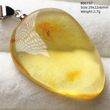 Natürlicher Piebald-Bernstein-Anhänger, gelber Bernstein, 36 x 23 x 14 mm, Edelstein-Anhänger, Halskette, Schmuck, AAAAA
