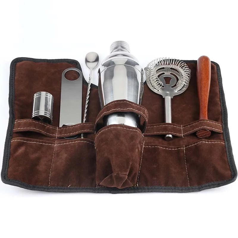 7 Teile/satz Edelstahl Cocktail Shaker Set Bar Werkzeuge mit Mischbecher Professionelle Barkeeper Kit für Home Küche Pub