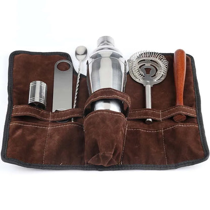 7 Teile/satz Edelstahl Cocktail Shaker Set Bar Werkzeuge mit Mischbecher Professionelle Barkeeper Kit für Home Küche Pub