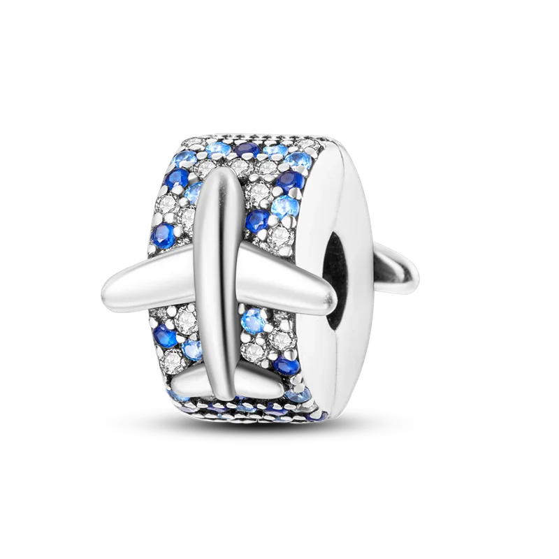 Silberverschluss, 925er-Sterlingsilber, CZ-Pflaster-Clip-Charms, Gänseblümchen-Perlen, Stopper, Sicherheitskette, passend für Original-Armreif, Schmuck-Clip