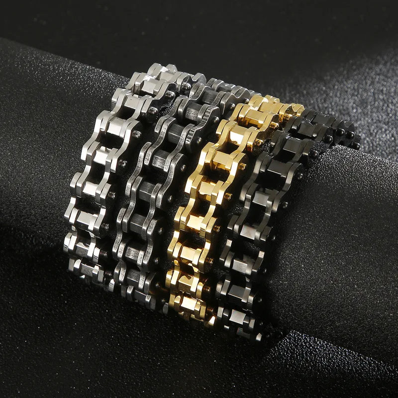 Retro Schwere Bürste Edelstahl Motorrad Kette Armband 11/13 MM Breite Herren Frauen Bike Biker Armbänder Hip-Hop Schmuck 19-23 cm