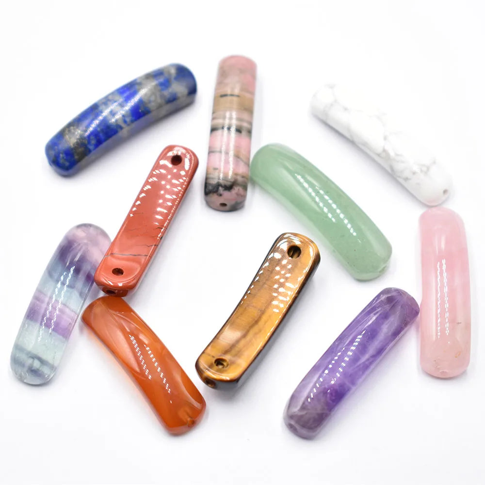 Wholesale10pcs/lot Natürlicher Fluorit Stein Kristall Stecker Anhänger Mode Armband Halskette Zubehör für Schmuckherstellung