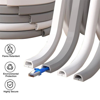 1 Rolle langer, selbstklebender Kabelschutz, Kabelabdeckung für Kabel an Wänden, Böden, aus PVC-Material, einfache Installation