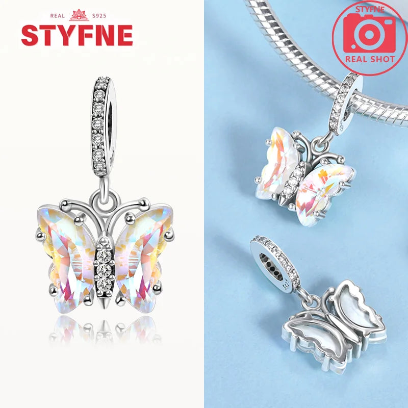 Neue Silber 925 Blaue Libelle Schmetterling Charms Perlen Fit Original Armband für Frauen DIY Edlen Schmuck Zubehör Perlen Geschenke
