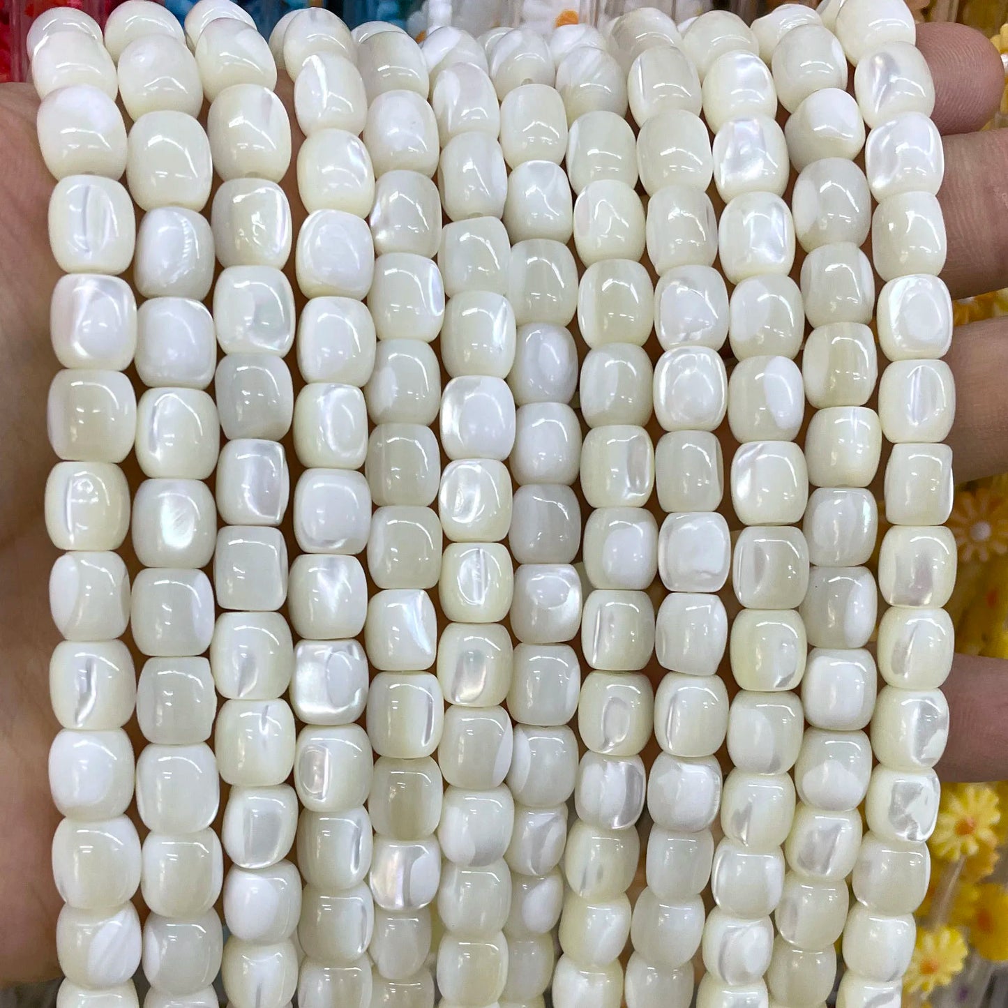 6X6MM 8X8MM Natürliche Weiße Perlmutt Mopp Shell Lose Perlen Für Schmuck Machen DIY ohr Studs Armband Halskette Zubehör