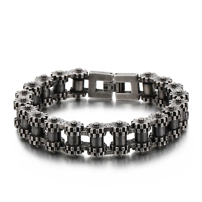Retro Schwere Bürste Edelstahl Motorrad Kette Armband 11/13 MM Breite Herren Frauen Bike Biker Armbänder Hip-Hop Schmuck 19-23 cm