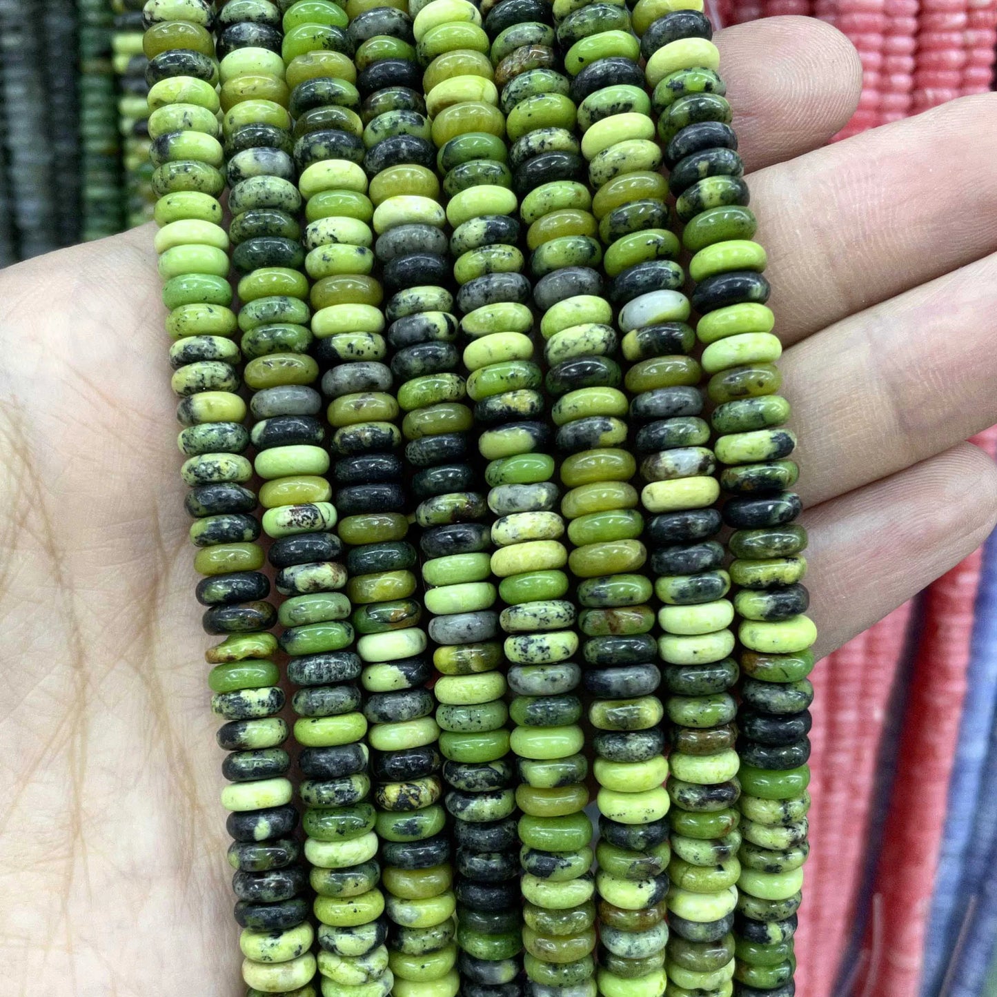 Naturstein Rondelle 2X6mm Türkise Quarz Jaspis Achate Flache Runde Spacer Perlen für Schmuckherstellung DIY Armband Zubehör