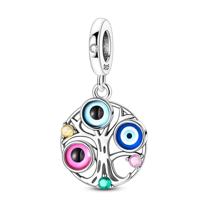Anhänger Fatimas Hand Nazar Eye Massives 925er Sterlingsilber, baumelnder Charm-Schutz-Anhänger für Damen, Sommer, edler Schmuck