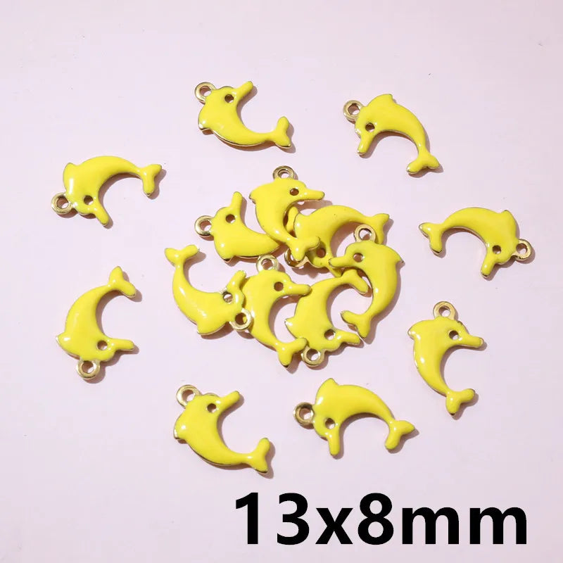 20 Stück Edelstahl Emaille Dolphin Lightning Moon Charms Anhänger für Ohrringe Armband Halskette DIY Schmuck Herstellung Zubehör