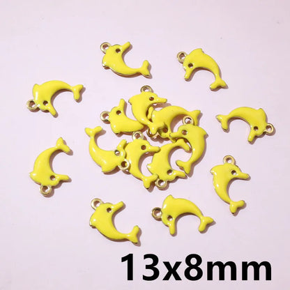 20 Stück Edelstahl Emaille Dolphin Lightning Moon Charms Anhänger für Ohrringe Armband Halskette DIY Schmuck Herstellung Zubehör