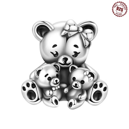 Exquisiter 925 Sterling Silber Panda Chamäleon Waschbär, Koi Welpen Tier-Anhänger Passend für DIY Armband Halskette Premium Party Geschenke