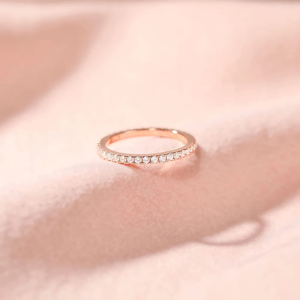 Trumium 2 mm echtes S925-Sterlingsilber, Ehering, Zirkonia, volle Ewigkeit, stapelbar, Verlobungsringe für Frauen und Mädchen, Geschenke