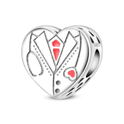 Original 925 Sterling Silber Charm Perlen Medizinische Serie Arzt Krankenschwester Pflege Für Zähne Anhänger Für Armband Edlen DIY Schmuck