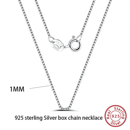 Effie Queen 100% 925 Sterling Silber Basis-Kettenhalsketten Box/Schlangen-/Chopin-/Figaro-Kette mit Perlen 40-60cm Unisex DIY Alltagskleidung