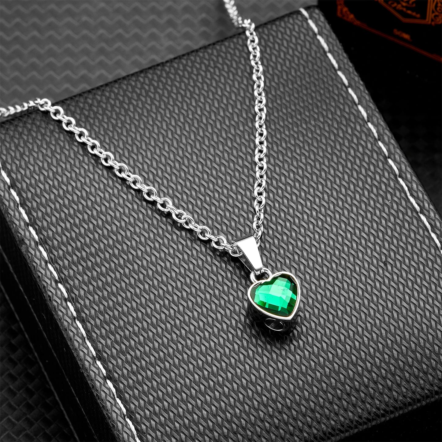 Herz-Urnen-Halskette aus Edelstahl mit Geburtsstein – Urnen-Schmuck für menschliche Asche, Andenken-Urnen-Schmuck