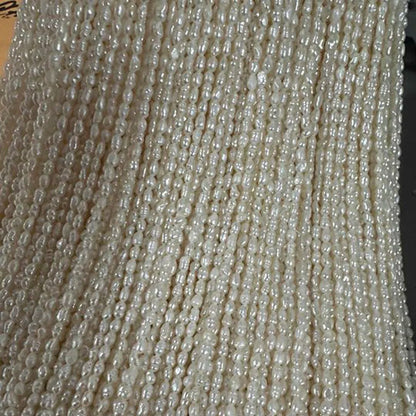 2,8-3,3 mm strahlende natürliche Süßwasserperle Reis funkelnde isolierte Perlen Schmuck machen DIY Halskette Armband Zubehör Hochzeit