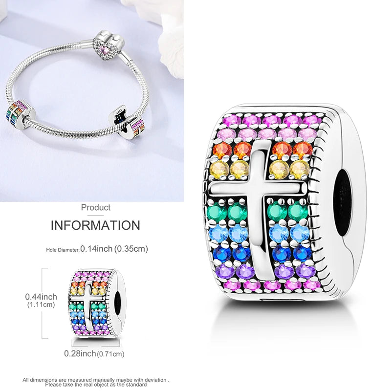 Katze Schmetterling Gänseblümchen CZ Pave Clip Charms Positionierung Schnalle 925 Sterling Silber Silikon Spacer Perlen passen Original Racelet DIY